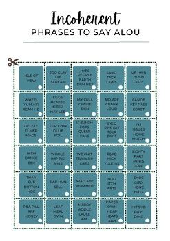 printable incoherent game